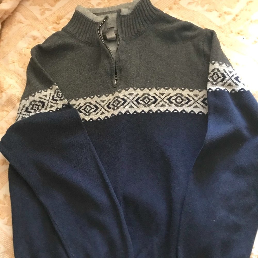 DOCKERS Mens Zip Neck Jumper Sweater Large